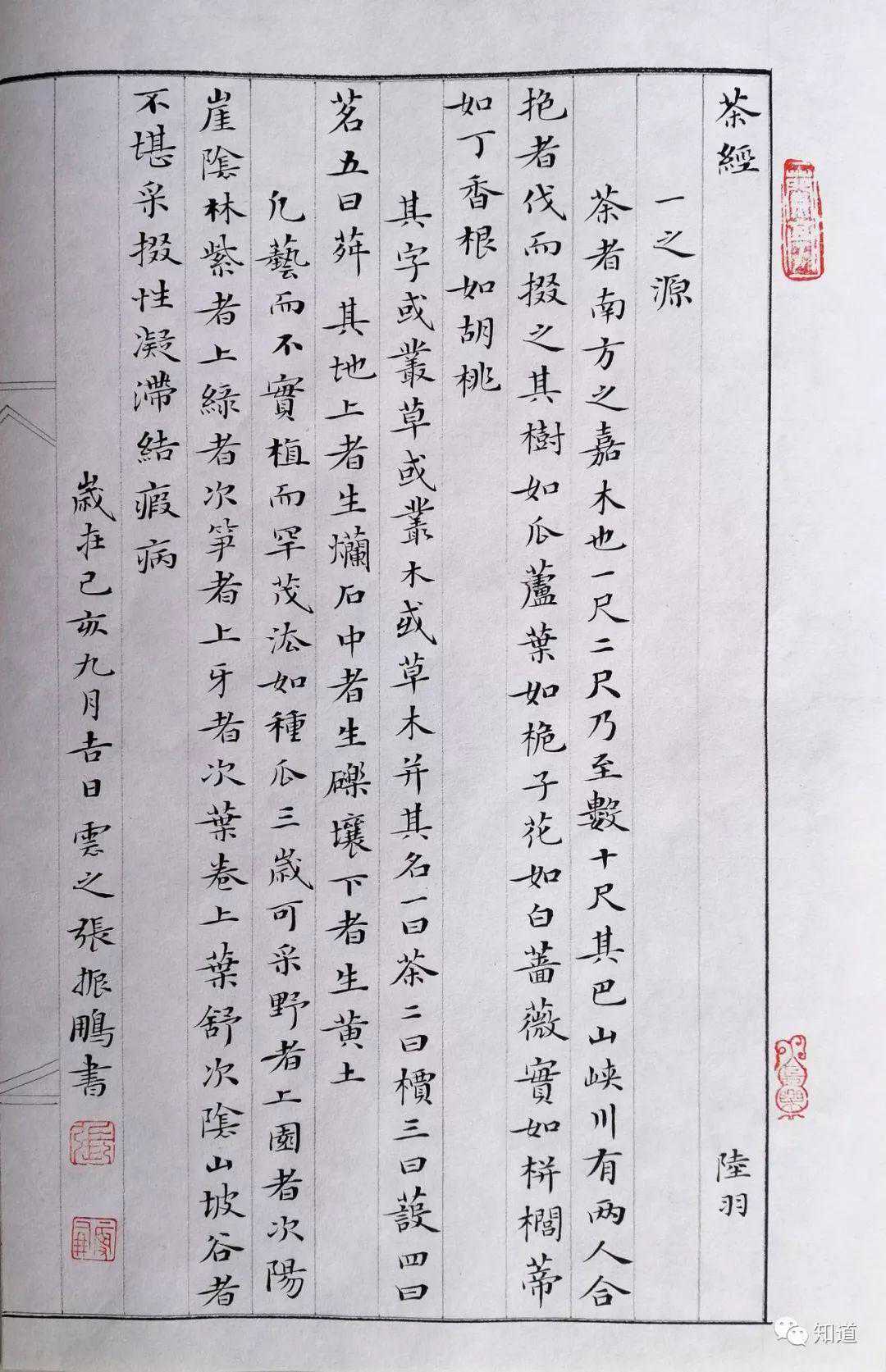 KnowArt｜张振鹏小楷 陆羽《茶经》一之源