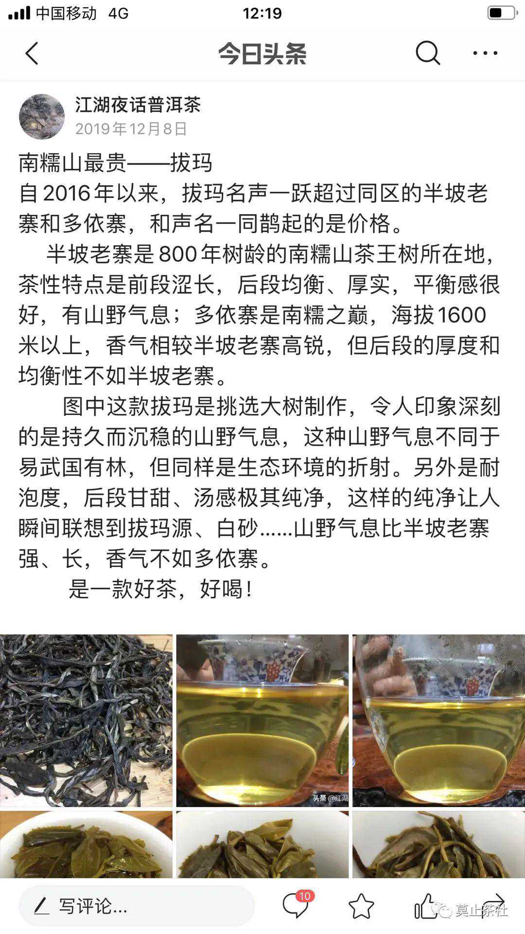 莫止茶社习茶笔记008南糯新贵拔玛茶
